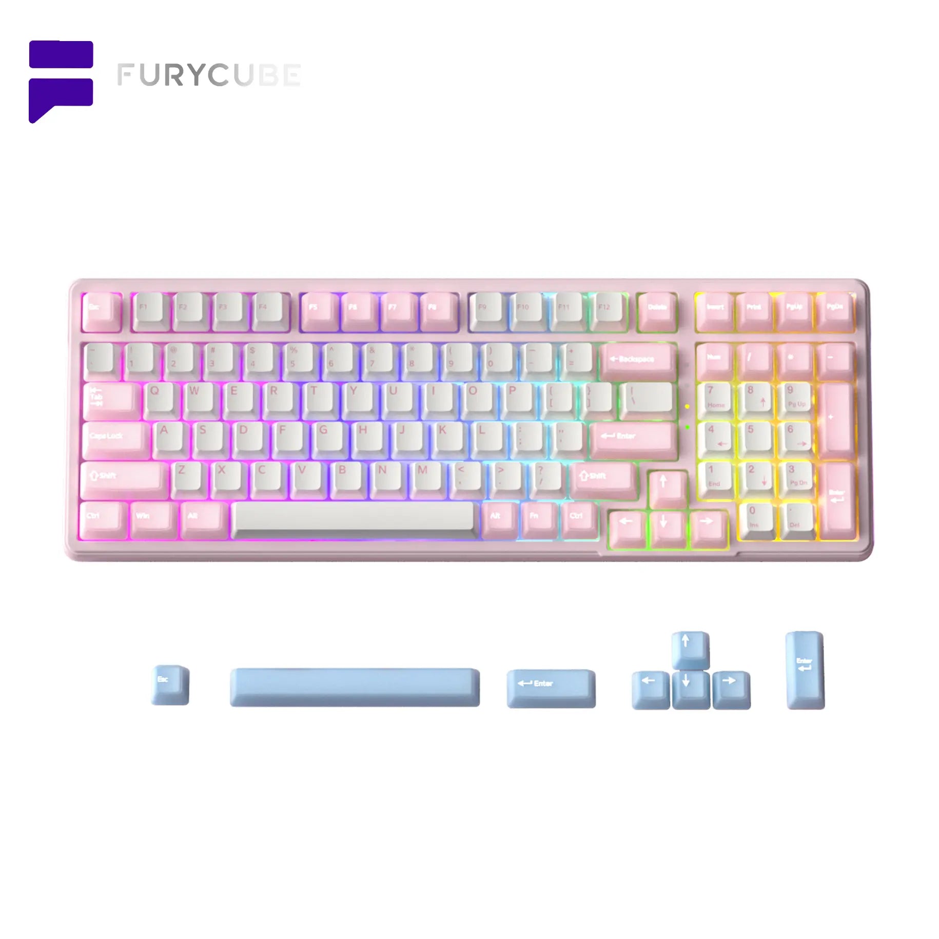 Unleash Your Style with the FURYCUBE K99 Pro Wireless Mechanical Keyboard! 🎮✨ Perfect for Career Women - RGB PBT Keycaps & Hot-Swappable! #TiktokShop #GlowUp