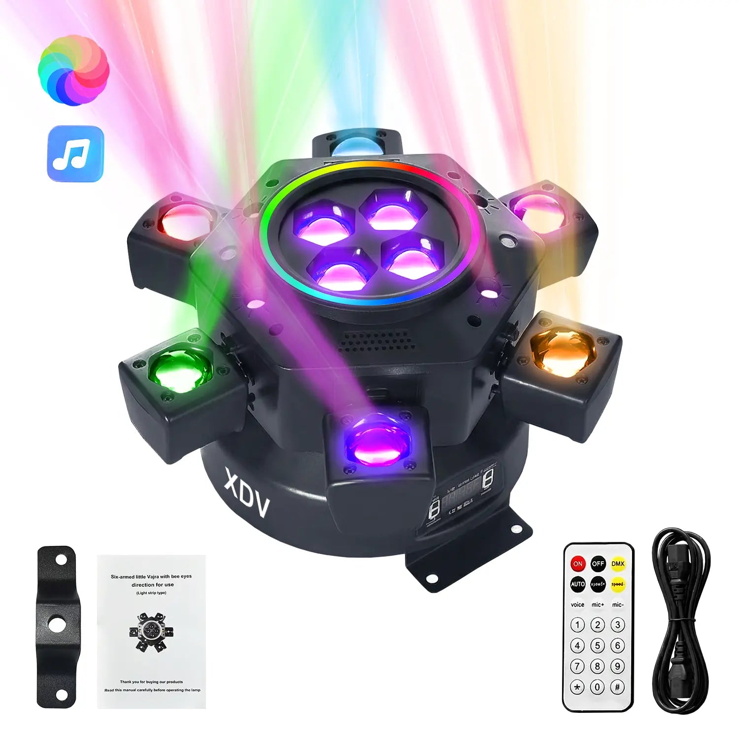 Light Up Your Events with the XDV 150W 6 Arms RGBW Moving Head DJ Light! Perfect for Parties, Weddings & More! 🎉💡 #DJLight #PartyVibes