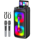 Unleash the Party Vibes! 🎤✨ Portable Karaoke Machine with Bluetooth, 2 Wireless Mics & Disco Lights - Perfect for Outdoor Fun & Gift Ideas for Music Lovers! 🎶🎉