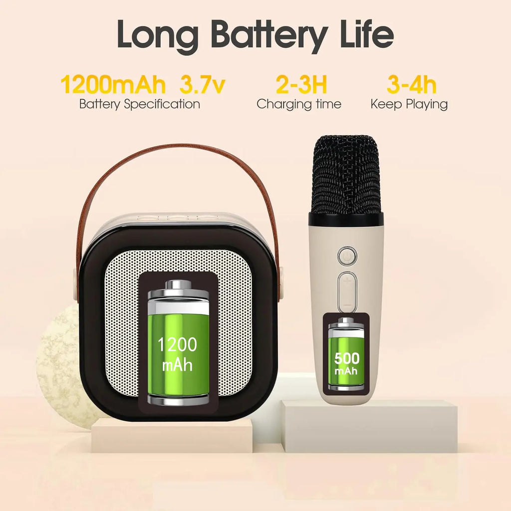 Portable Mini Karaoke Machine with 2 Wireless Microphones - Perfect Birthday Gift for Kids Ages 4-12, Ideal for Family Gatherings and Tiktok Fun!