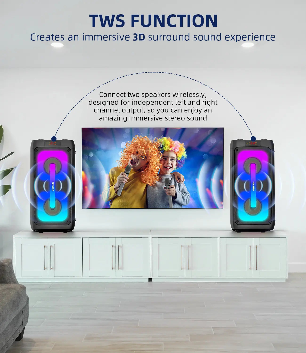 Unleash the Party Vibes! 🎤✨ Portable Karaoke Machine with Bluetooth, 2 Wireless Mics & Disco Lights - Perfect for Outdoor Fun & Gift Ideas for Music Lovers! 🎶🎉
