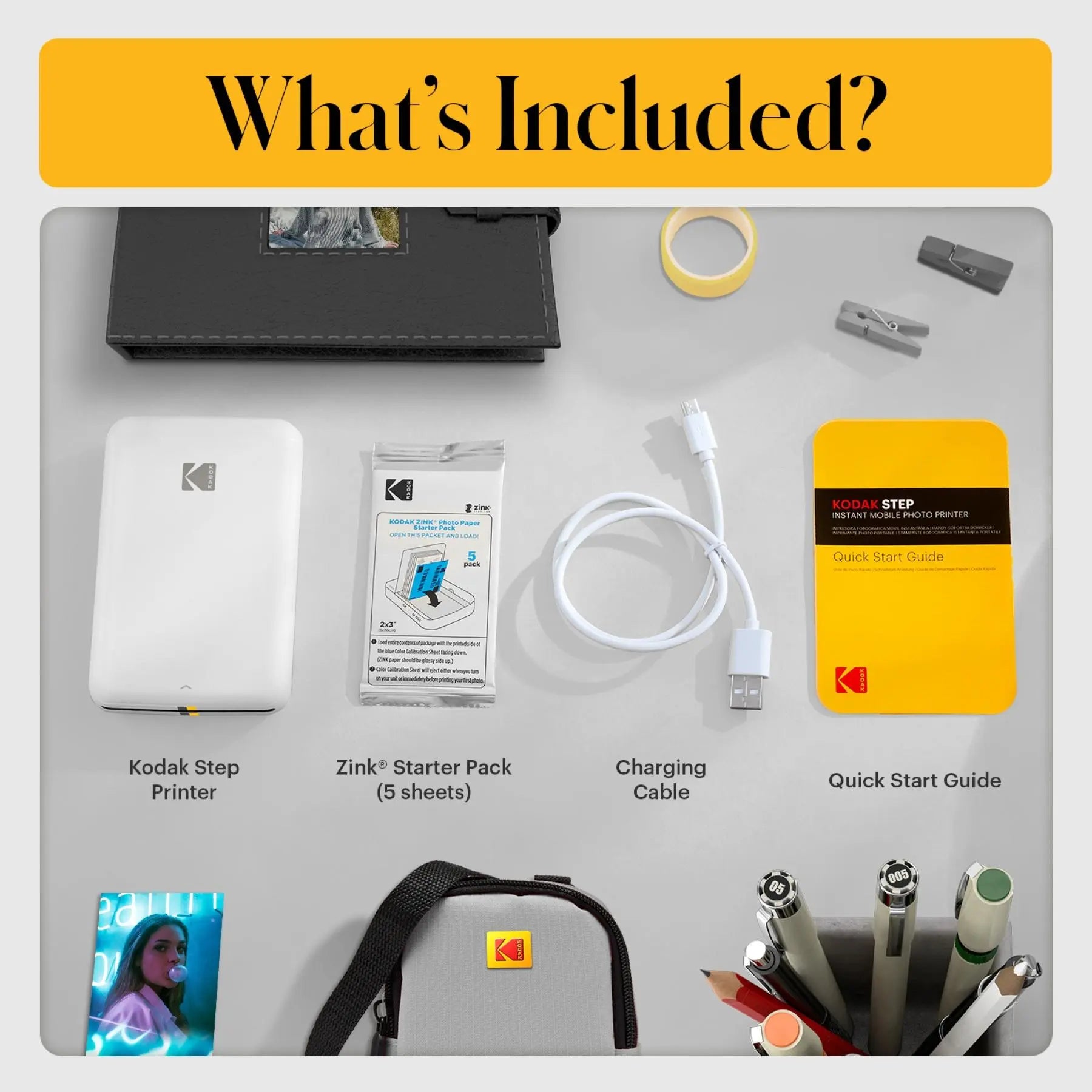 Kodak Step Mobile Instant Photo Printer - Compact 2x3" Wireless Printer for iOS & Android