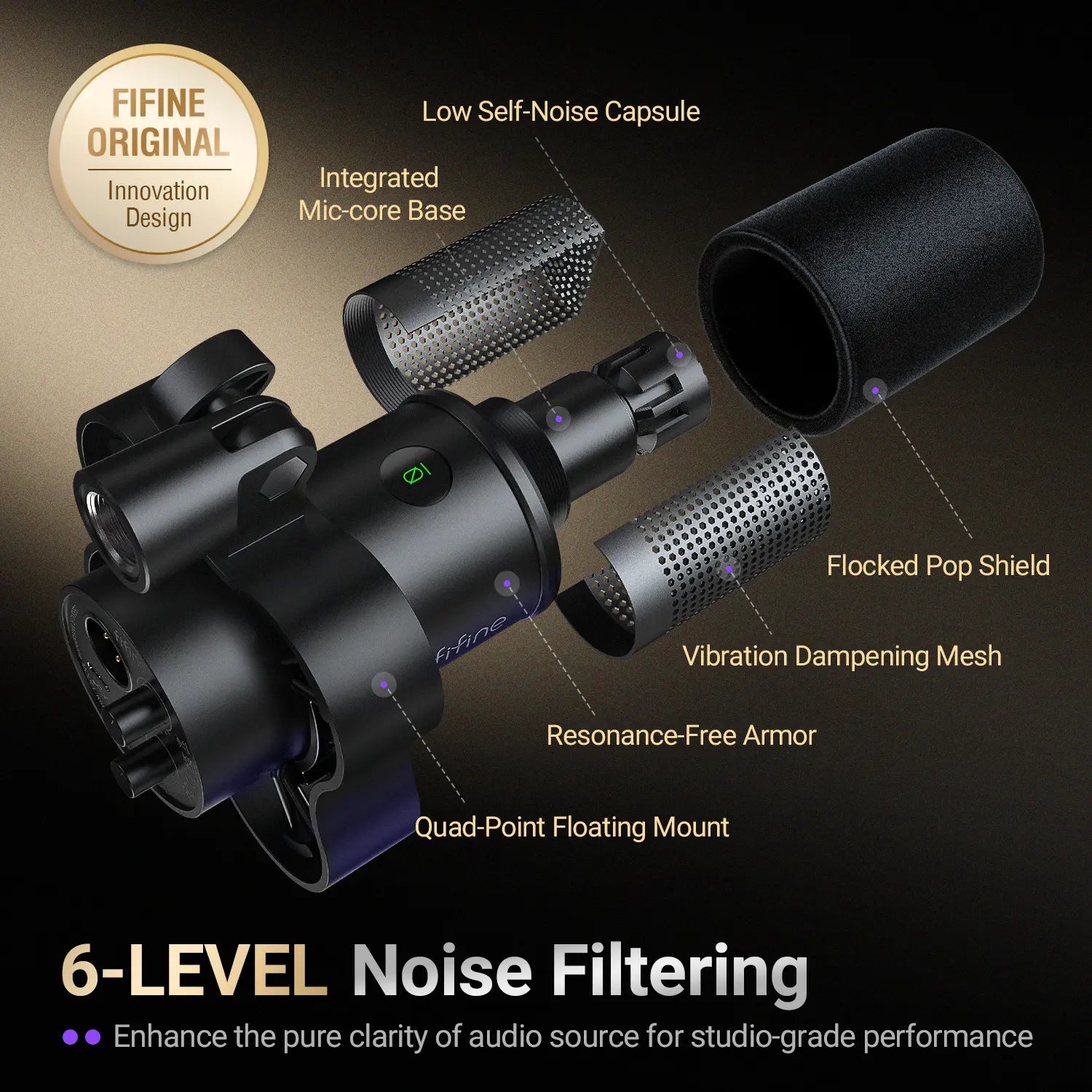 FIFINE K688 Neo Dynamic USB/XLR Podcast Microphone – Perfect for Streaming, Gaming, and Music Recording with Mute & Monitor Features