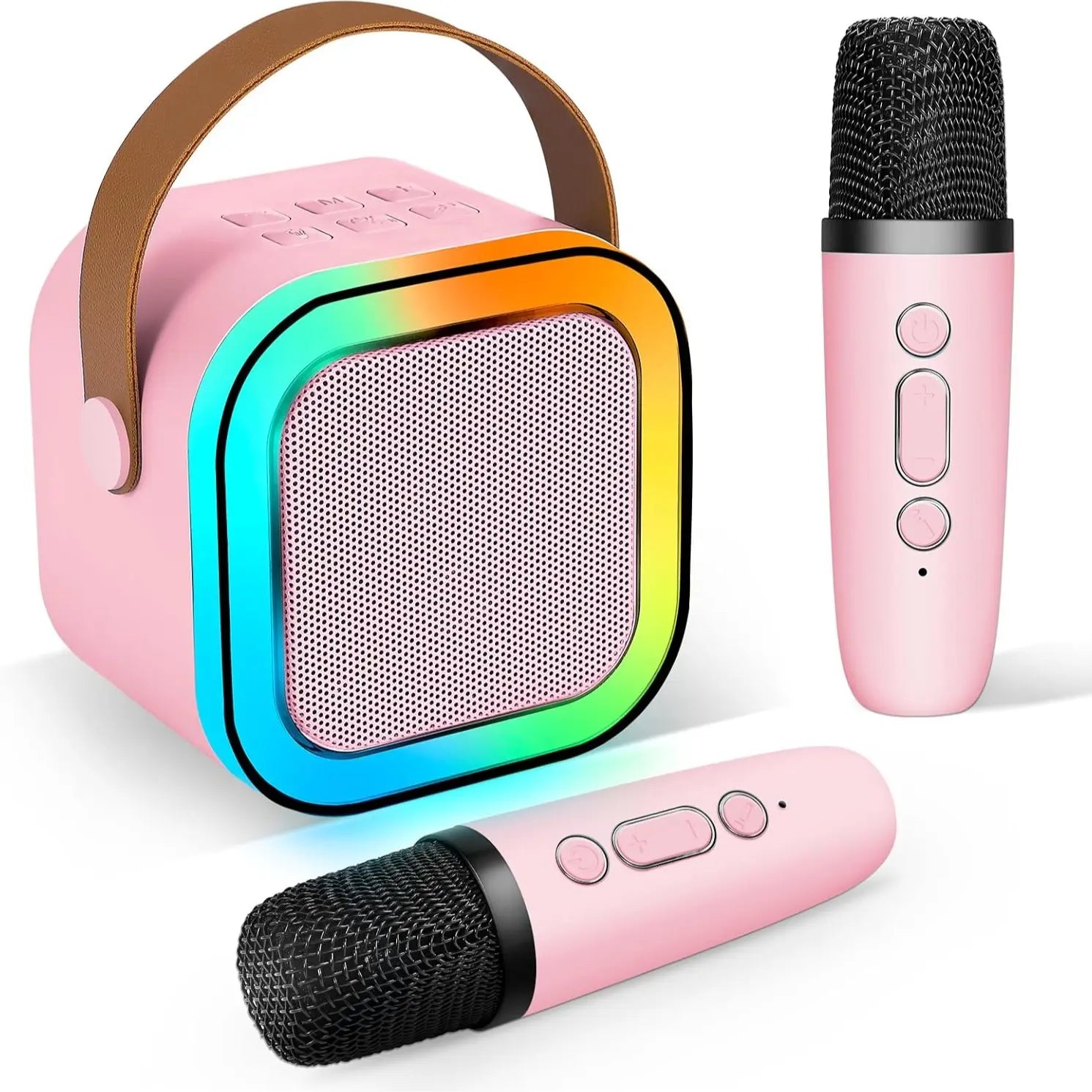 Portable Mini Karaoke Machine with 2 Wireless Microphones - Perfect Birthday Gift for Kids Ages 4-12, Ideal for Family Gatherings and Tiktok Fun!