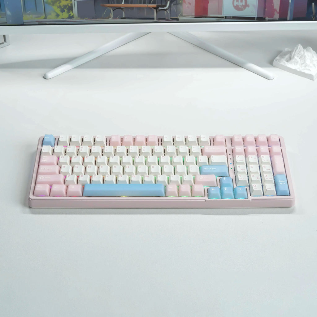 Unleash Your Style with the FURYCUBE K99 Pro Wireless Mechanical Keyboard! 🎮✨ Perfect for Career Women - RGB PBT Keycaps & Hot-Swappable! #TiktokShop #GlowUp