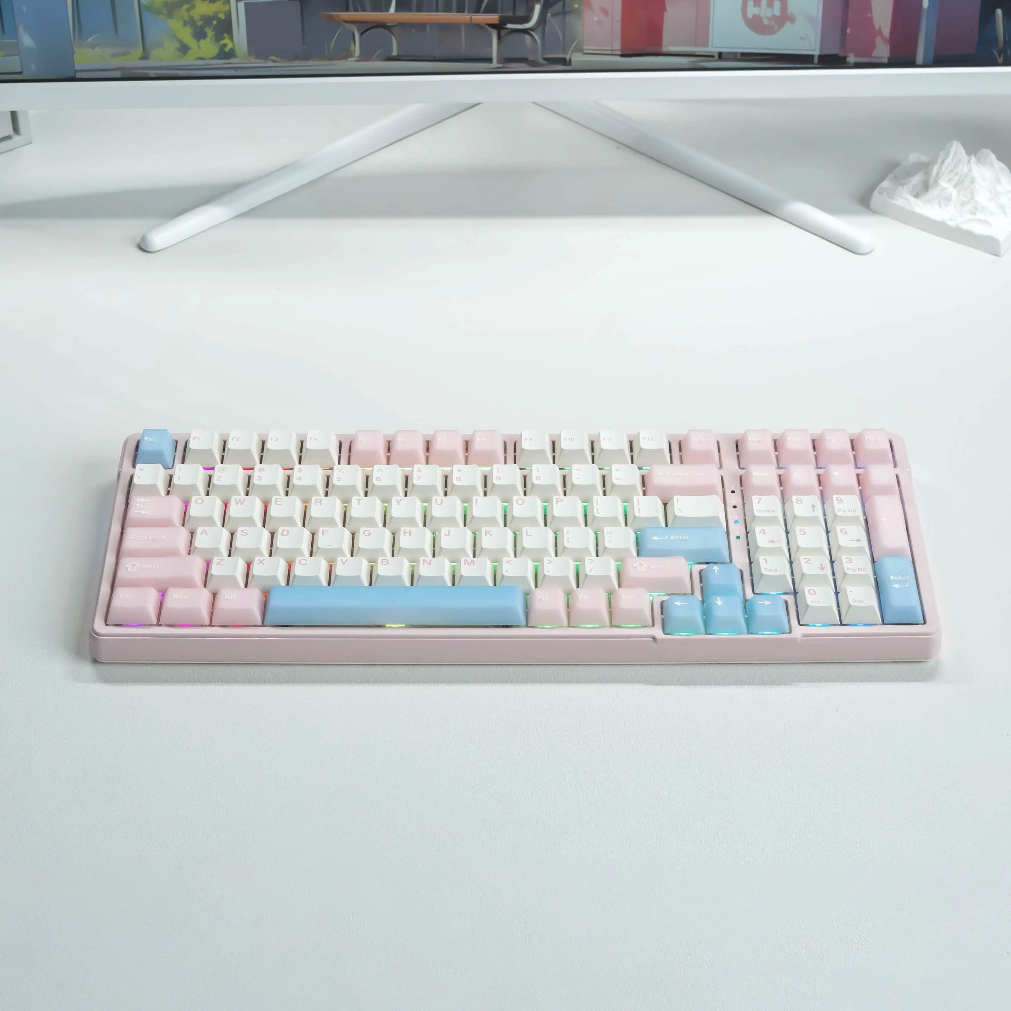 Unleash Your Style with the FURYCUBE K99 Pro Wireless Mechanical Keyboard! 🎮✨ Perfect for Career Women - RGB PBT Keycaps & Hot-Swappable! #TiktokShop #GlowUp