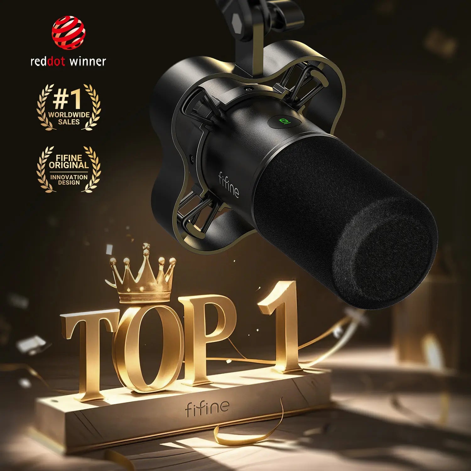FIFINE K688 Neo Dynamic USB/XLR Podcast Microphone – Perfect for Streaming, Gaming, and Music Recording with Mute & Monitor Features