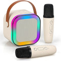 Portable Mini Karaoke Machine with 2 Wireless Microphones - Perfect Birthday Gift for Kids Ages 4-12, Ideal for Family Gatherings and Tiktok Fun!