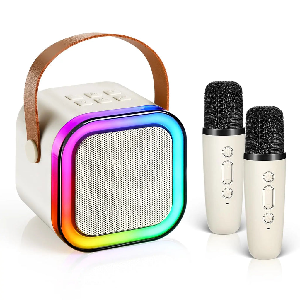 Portable Mini Karaoke Machine with 2 Wireless Microphones - Perfect Birthday Gift for Kids Ages 4-12, Ideal for Family Gatherings and Tiktok Fun!