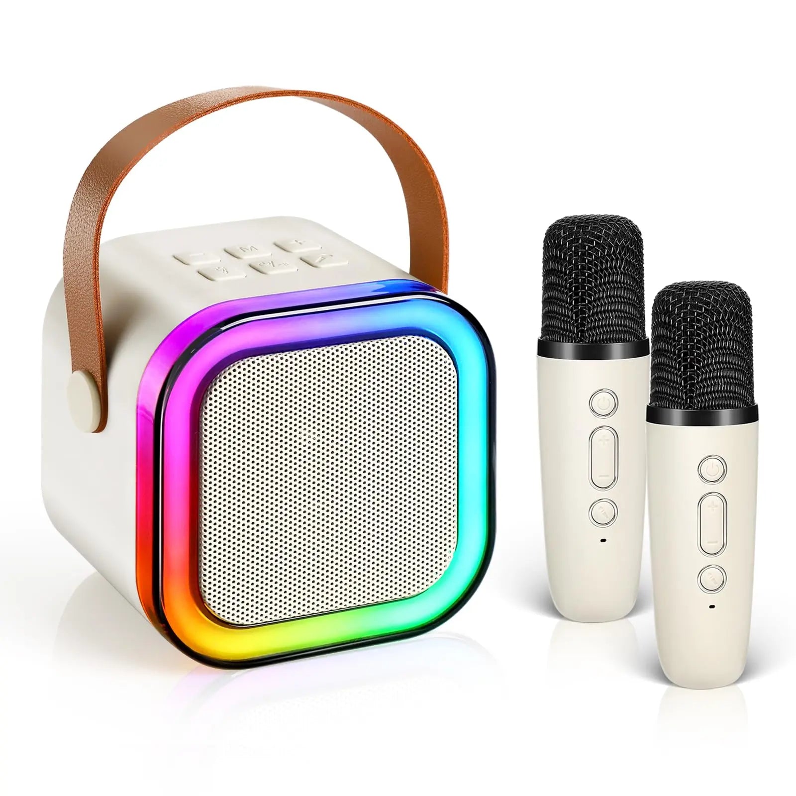 Portable Mini Karaoke Machine with 2 Wireless Microphones - Perfect Birthday Gift for Kids Ages 4-12, Ideal for Family Gatherings and Tiktok Fun!