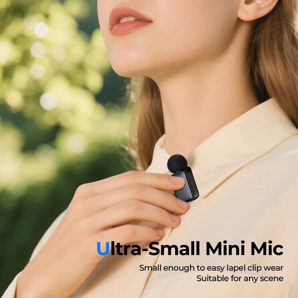 HITOZON 2.4G Professional Wireless Clip-On Lapel Mic - Noise Canceling Audio Mic, AI Voice Changing, Charging, Lightning Compatible for Smartphones & Cameras, Plug-And-Play for Live Streaming