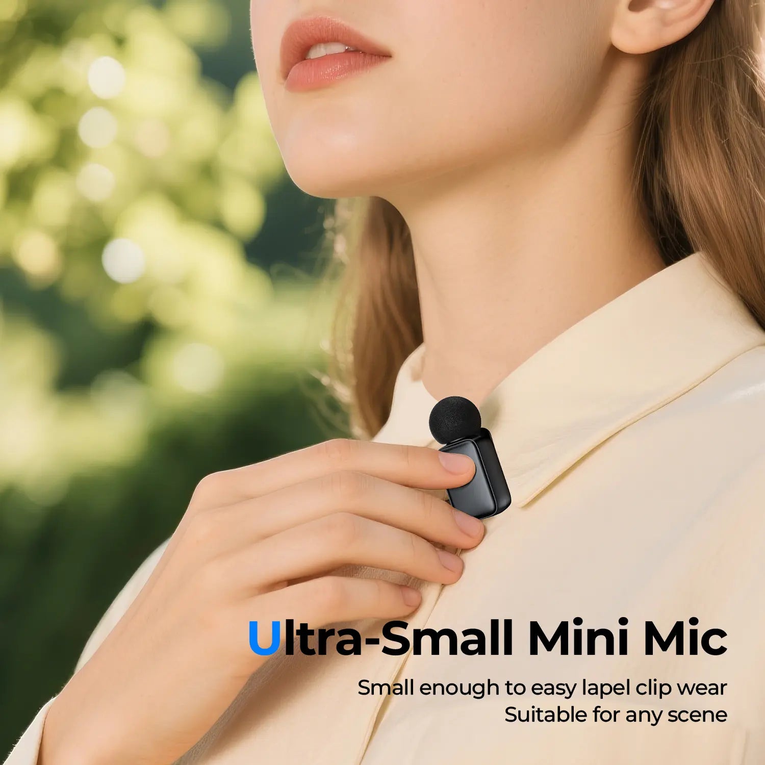 HITOZON 2.4G Professional Wireless Clip-On Lapel Mic - Noise Canceling Audio Mic, AI Voice Changing, Charging, Lightning Compatible for Smartphones & Cameras, Plug-And-Play for Live Streaming