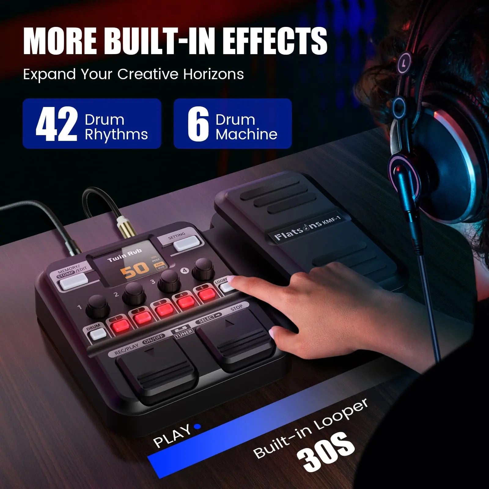 Unleash Your Sound with the Flatsons-Kmf-1: 77 Effects, 50 Presets, and More! 🎸✨ #GuitarPedal #MusicGear