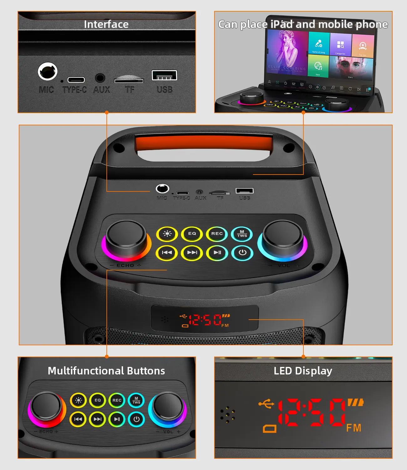 Unleash the Party Vibes! 🎤✨ Portable Karaoke Machine with Bluetooth, 2 Wireless Mics & Disco Lights - Perfect for Outdoor Fun & Gift Ideas for Music Lovers! 🎶🎉