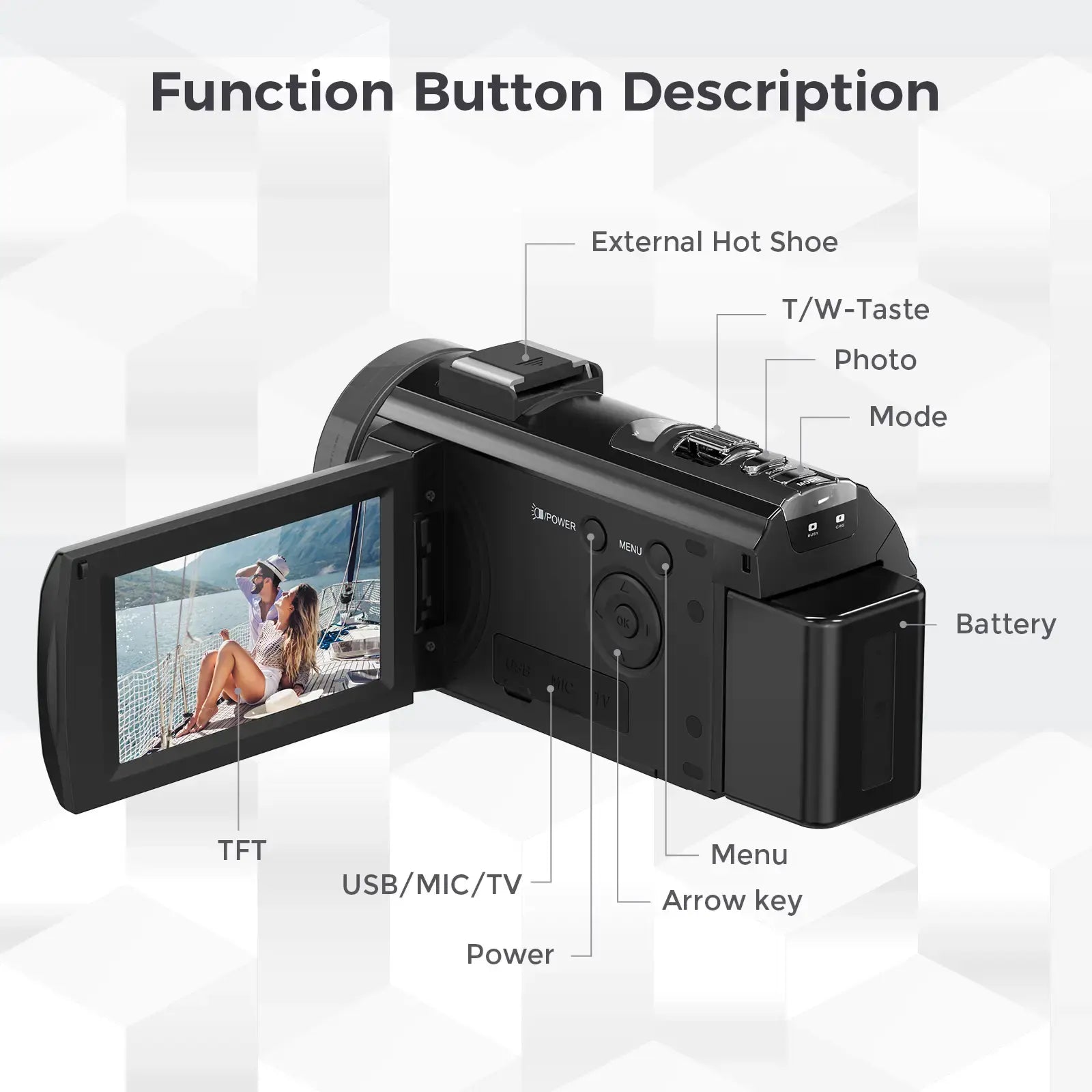 FHD 1080P Vlogging Camera with 24MP, 270° Rotating Screen, 16X Zoom, Microphone & Remote Control - Perfect for YouTube Creators!