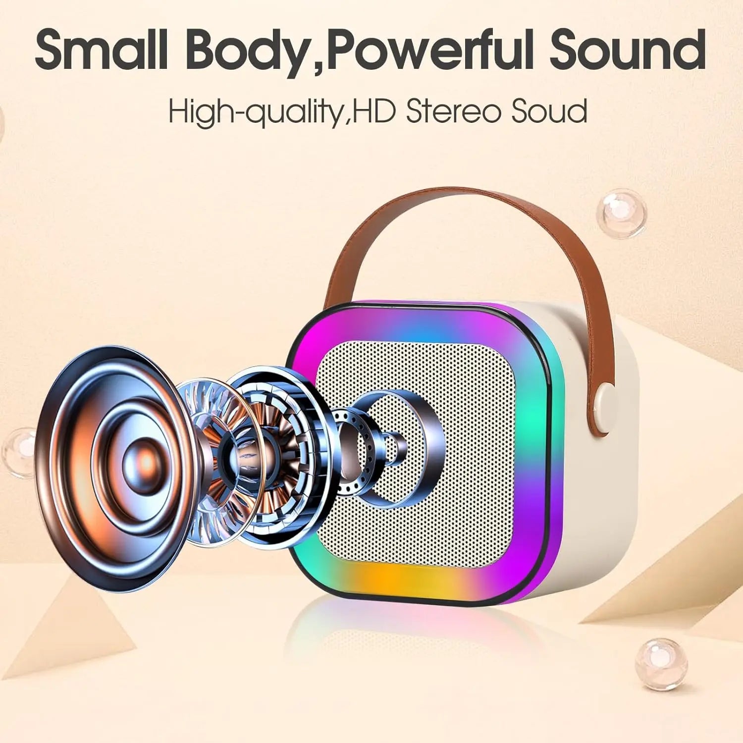 Portable Mini Karaoke Machine with 2 Wireless Microphones - Perfect Birthday Gift for Kids Ages 4-12, Ideal for Family Gatherings and Tiktok Fun!