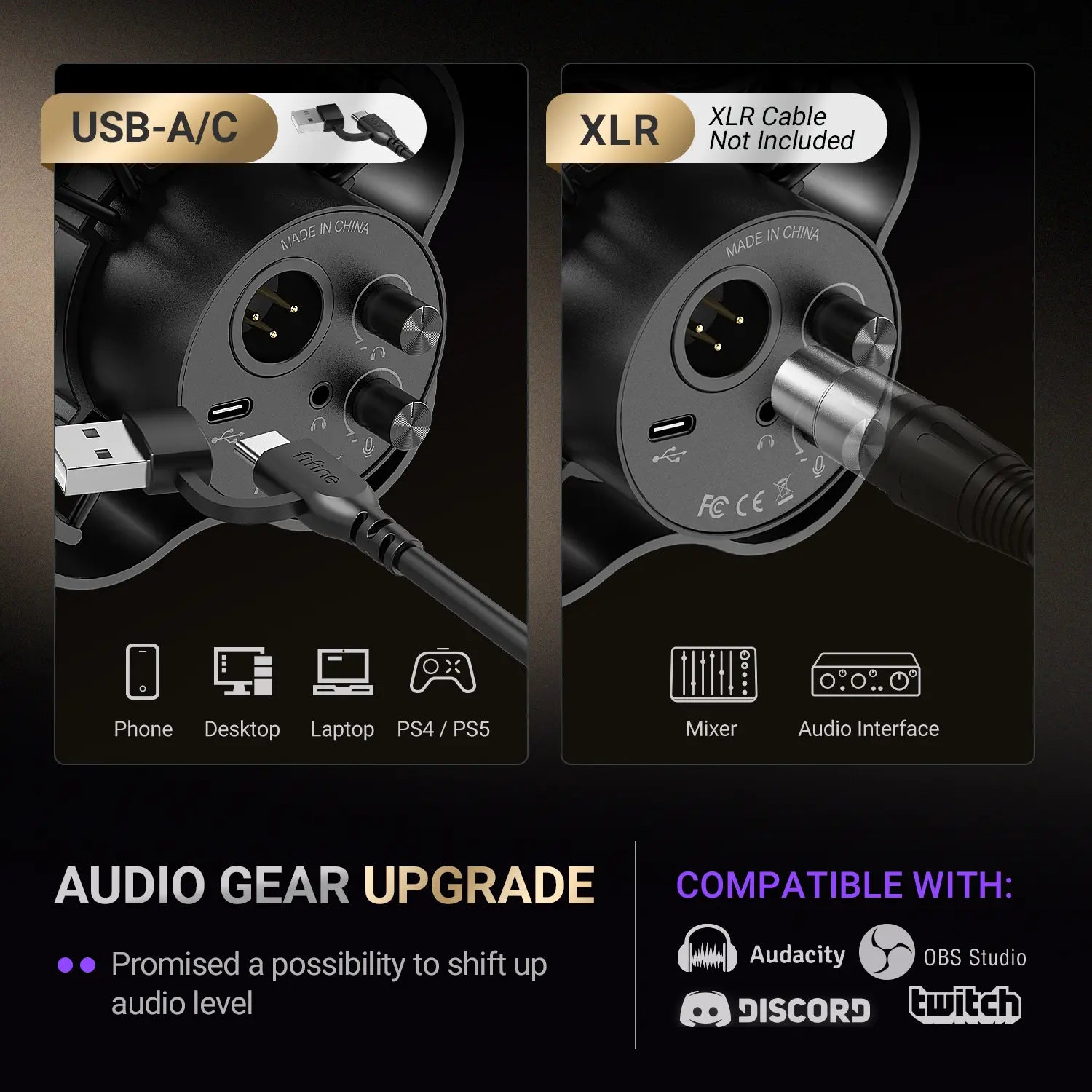 FIFINE K688 Neo Dynamic USB/XLR Podcast Microphone – Perfect for Streaming, Gaming, and Music Recording with Mute & Monitor Features