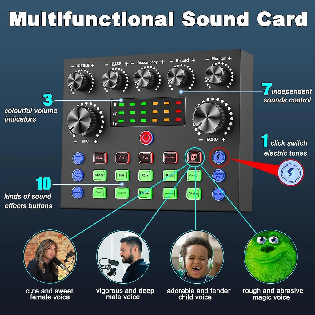 Ultimate Zealsound Podcast Equipment Bundle - BM800 Microphone with V8S Voice Changer for Professional Podcasting, Live Streaming, and Content Creation on PC, Mobile, TikTok, and YouTube