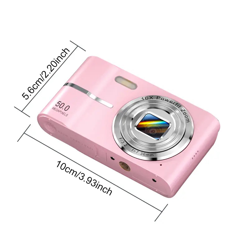 FHD 1080P Portable Mini Camera with 16X Zoom - Perfect Gift for Teens and Students!