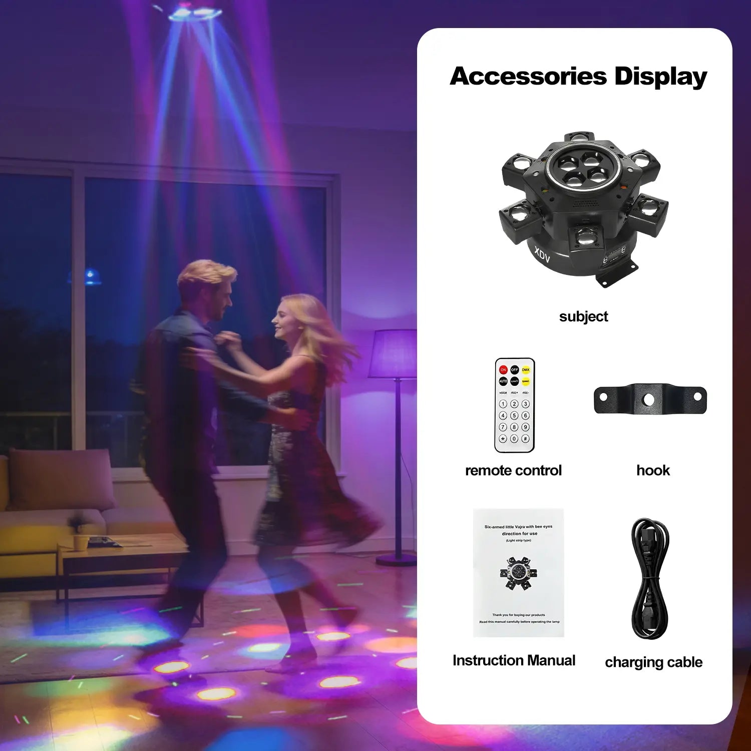 Light Up Your Events with the XDV 150W 6 Arms RGBW Moving Head DJ Light! Perfect for Parties, Weddings & More! 🎉💡 #DJLight #PartyVibes