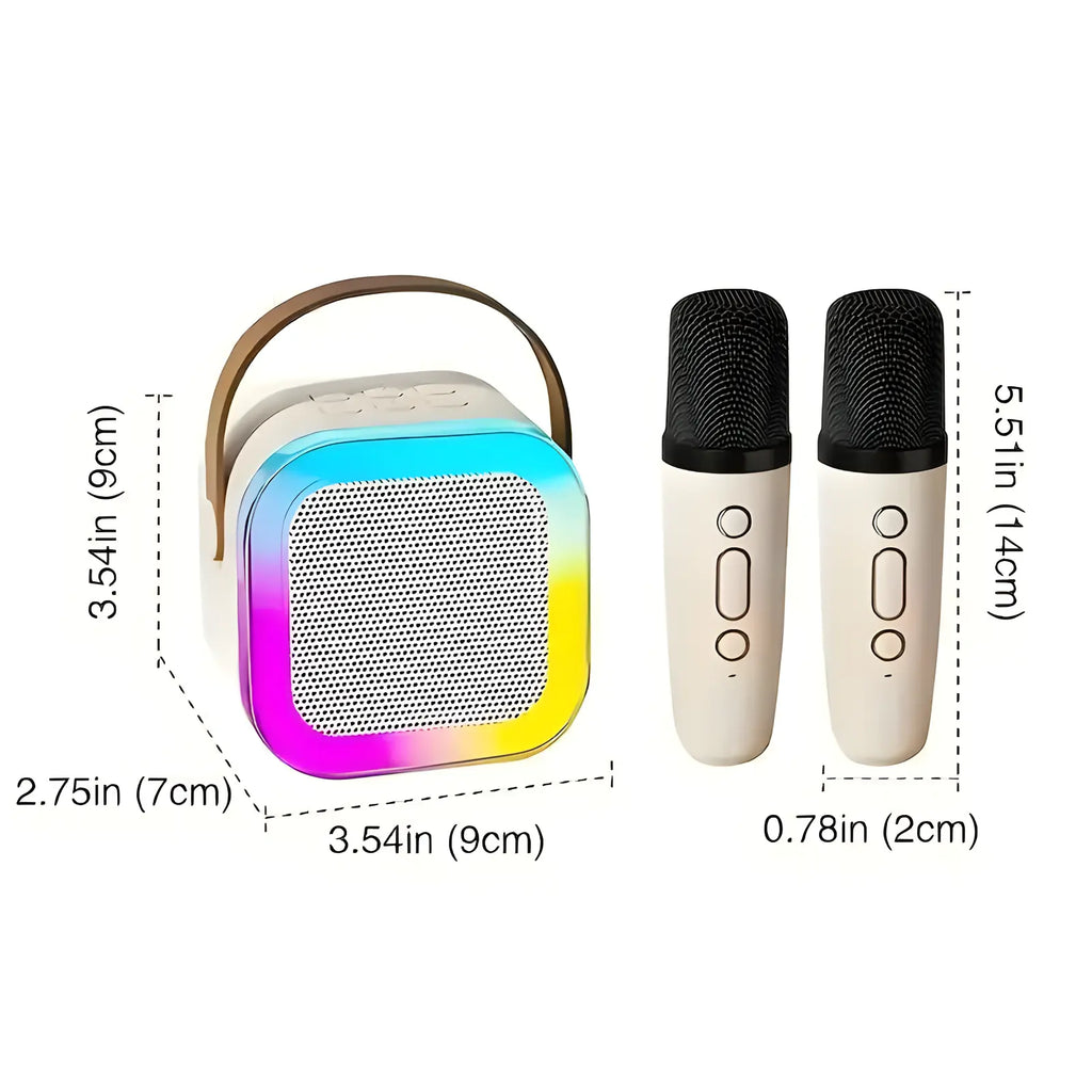 Portable Mini Karaoke Machine with 2 Wireless Microphones - Perfect Birthday Gift for Kids Ages 4-12, Ideal for Family Gatherings and Tiktok Fun!
