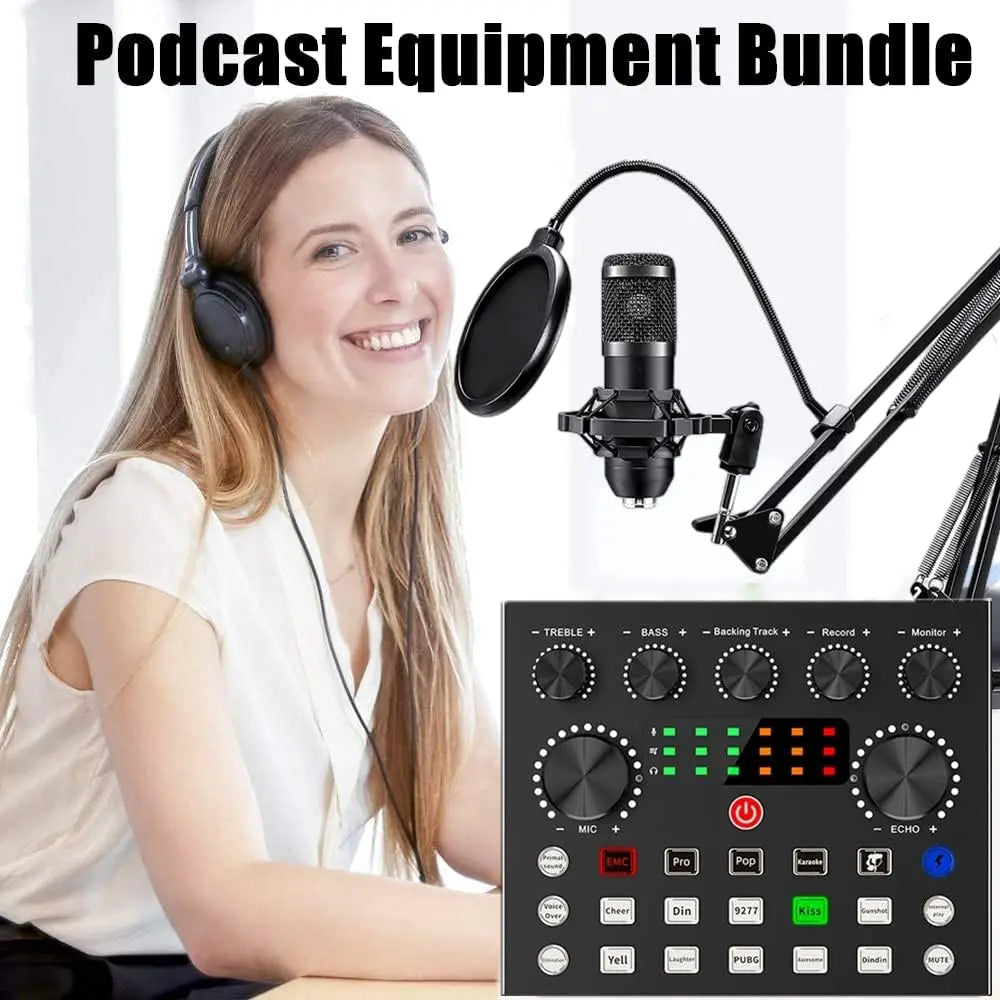 Ultimate Zealsound Podcast Equipment Bundle - BM800 Microphone with V8S Voice Changer for Professional Podcasting, Live Streaming, and Content Creation on PC, Mobile, TikTok, and YouTube