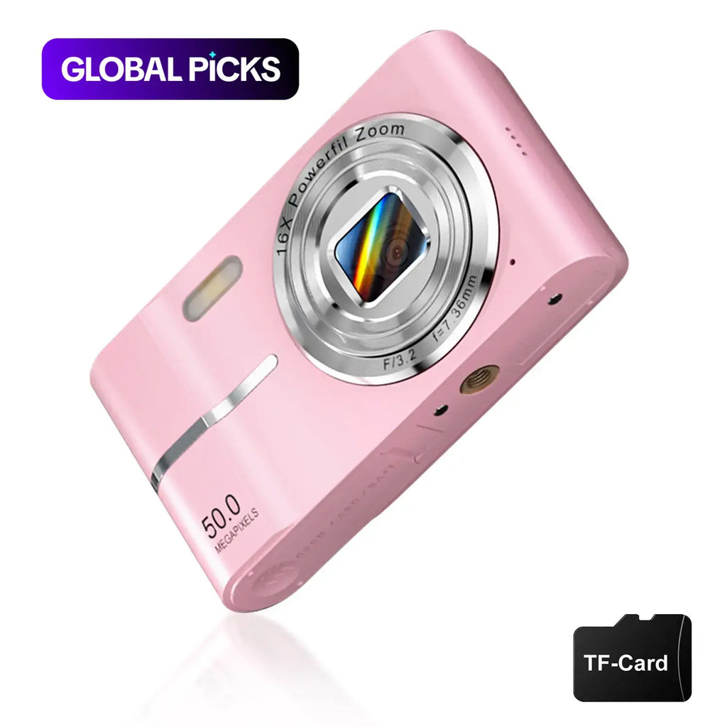 FHD 1080P Portable Mini Camera with 16X Zoom - Perfect Gift for Teens and Students!